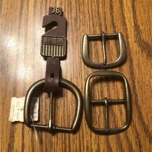 Vintage 80’s Centre Bar Mens Buckles Set of 3 for Replacements
